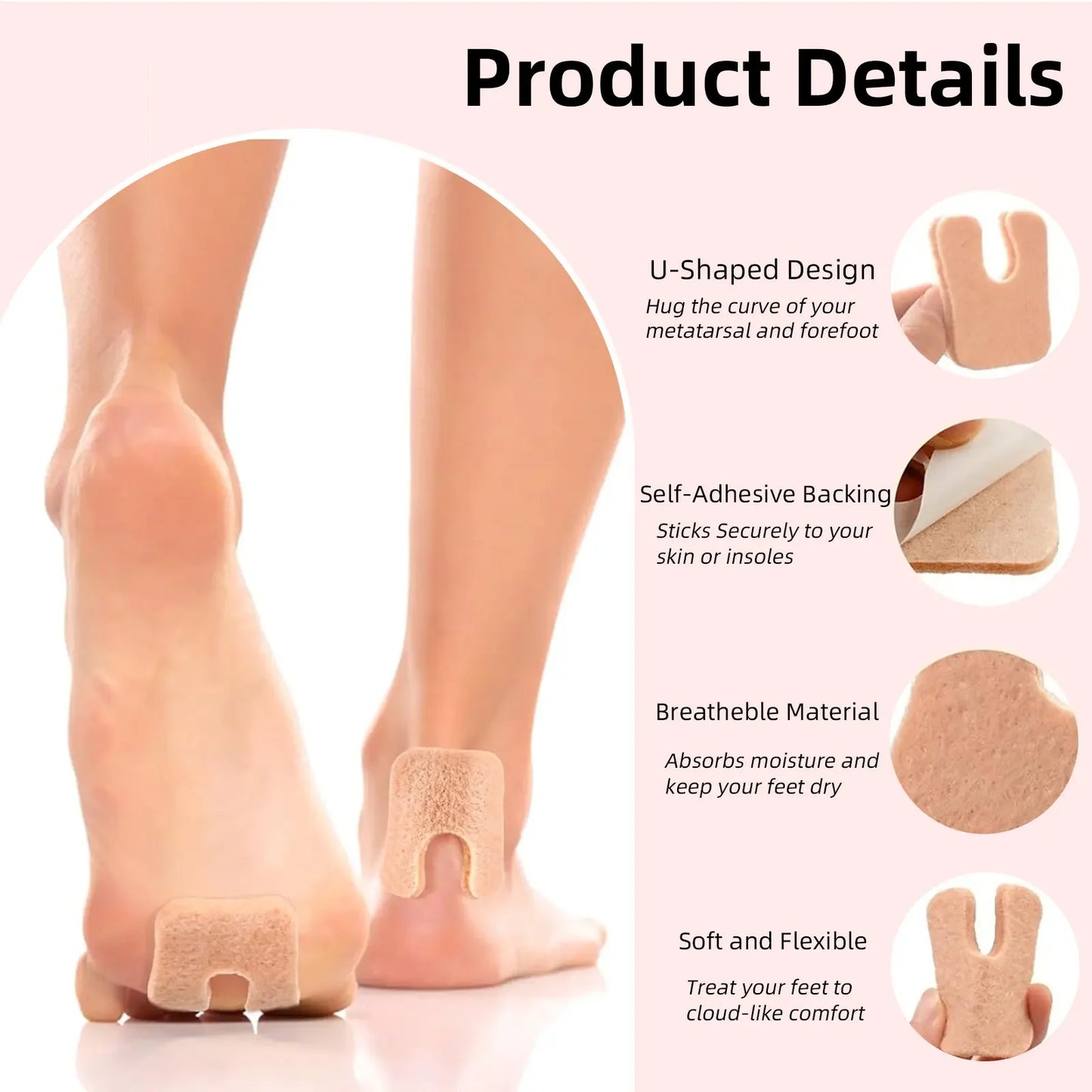U-Shaped Metatarsal Felt Pads