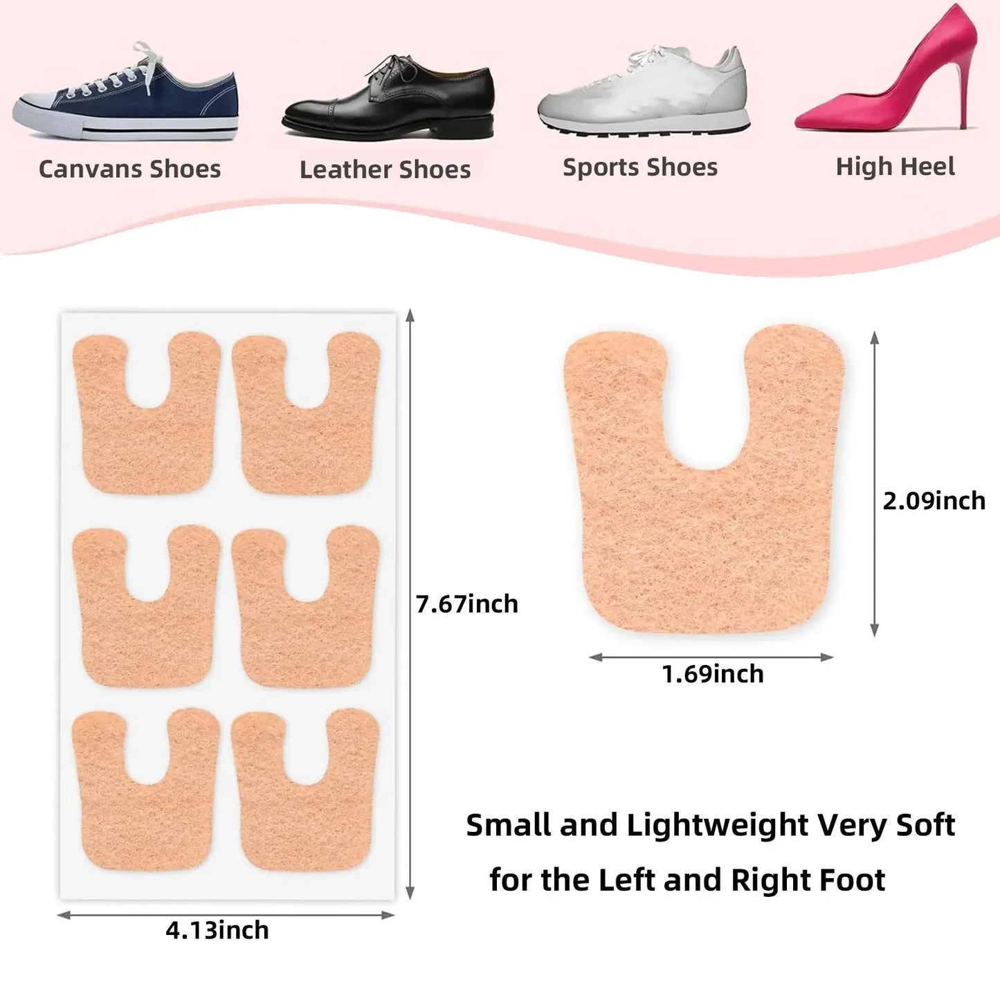 U-Shaped Metatarsal Felt Pads