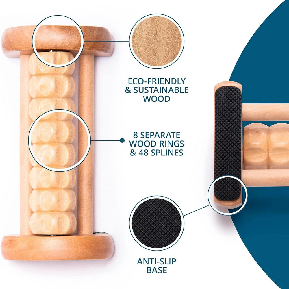 Wooden Foot Roller Massager